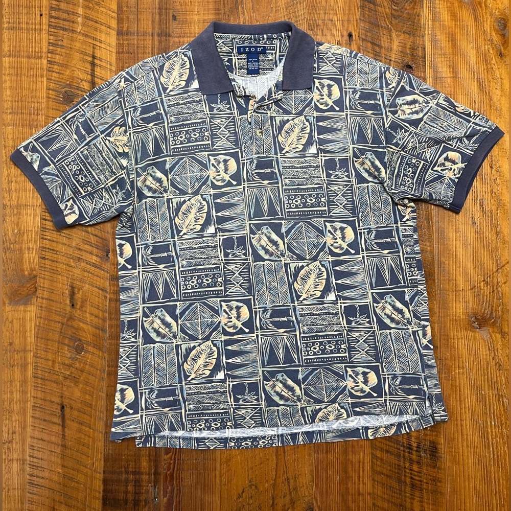 Men’s Izod Geometric Pattern Polo, Size Large